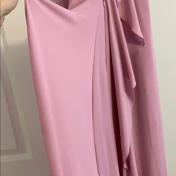 Pink BCBG formal dress with open back and ruffles - Picture 7 of 8